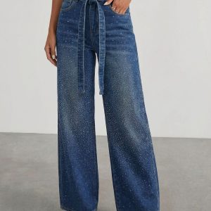 Women’s High-Waist Wide-Leg Jeans – Loose Fit Full-Length Denim Pants