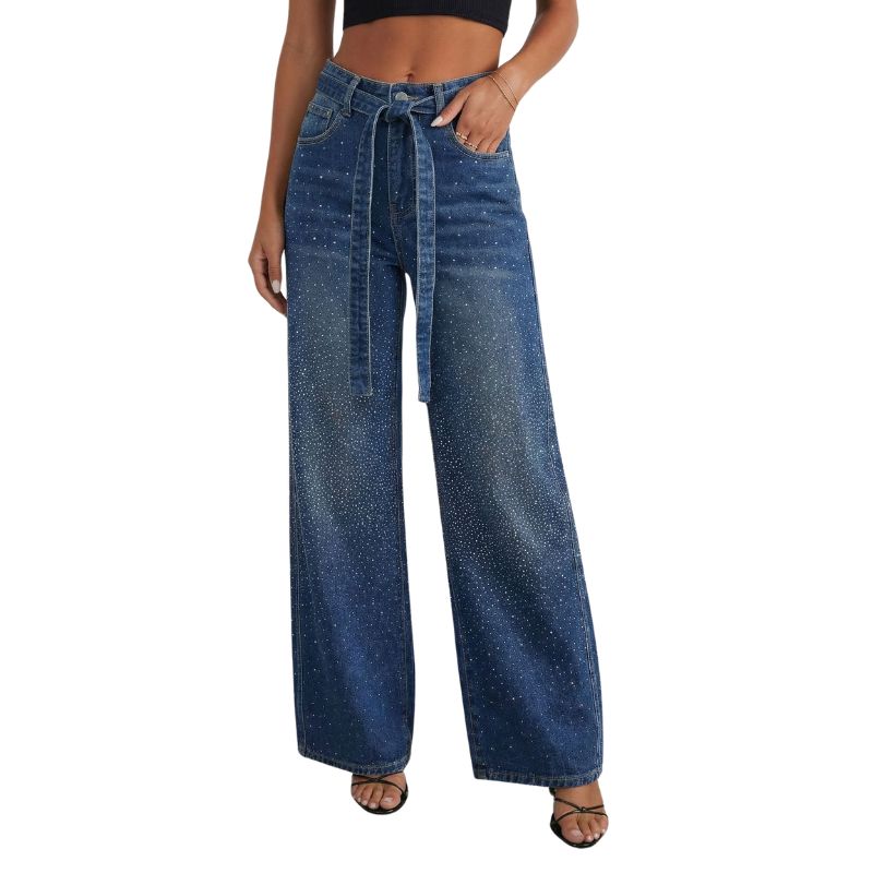 Women’s High-Waist Wide-Leg Jeans – Loose Fit Full-Length Denim Pants _ Fashionira