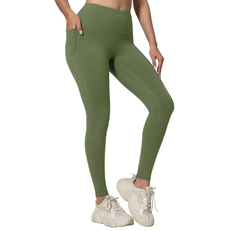 Women’s High Waisted Running Leggings with Pockets – Tummy Control Fitness Tights _ Fashionira