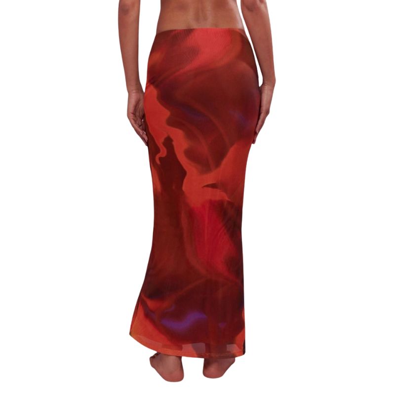 Women’s Retro Printed Long Maxi Skirt – Slim-Fit Bodycon with Moderate Stretch _ Fashionira
